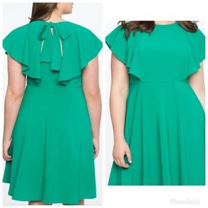 Eloquii Tie Back Flutter Dress Size 16